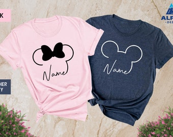 Personalized Disneyland Shirt, Customize Disney Trip T-shirt, Mickey Mouse With Name, Minnie Mouse With Name, Gift For Woman, Disney Shirt