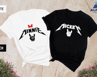 Mickey Minnie Mouse Shirt, Metallica Shirt, Rock And Roll Shirt, Custom Disney Shirts, Couple Shirts, Metal Music Shirt, Disney Trip Shirts
