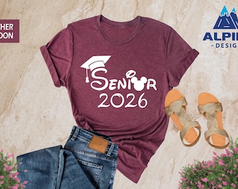 Disney Senior 2026 Graduation Shirt, Mickey Graduate Shirt, Disney School Trip Shirt, Disney Grad Shirt, Senior 2026 Tee, Disney Grad Gifts