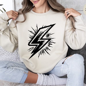 Lightning Sweatshirt, Lightning Bolt Sweat, Lightning Thunder Shirt, Flash Sweatshirt, Lightning Lover, Storm Shirt, Lightning Team Sweater