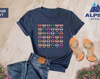 Checkered Disney Tshirt, Retro Mickey Ears Shirt, Mickey Mouse Shirt, Disney Girl Trip Shirt, Vintage Disney Shirt, Disney Women Shirt Gifts