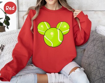 Mickey Tennis Sweatshirt, Mickey Head Sweatshirt, Disney Tennis Shirt, Tennis Player Shirt, Disney Sports, Gift For Him, Mickey Mouse Shirt