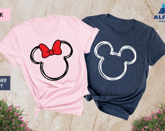 Minnie Mickey Shirt, Disneyworld Trip Shirt, Disney Family Shirt, Disneyworld Sweatshirt, Mickey Sketch Shirt, Minnie Women, Mickey Couple