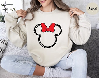 Minnie Sweatshirt, Disneyworld Trip Sweatshirt, Disney Family Shirt, Disneyworld Sweatshirt, Minnie Sketch Shirt, Minnie Women Sweatshirts