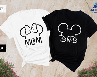 Disney Mom Dad Shirts, Mickey Dad Shirt, Minnie Mom Shirt, Disney Mommy Daddy Shirt, Disney Family Shirt, Disney Personalized Disney Shirt
