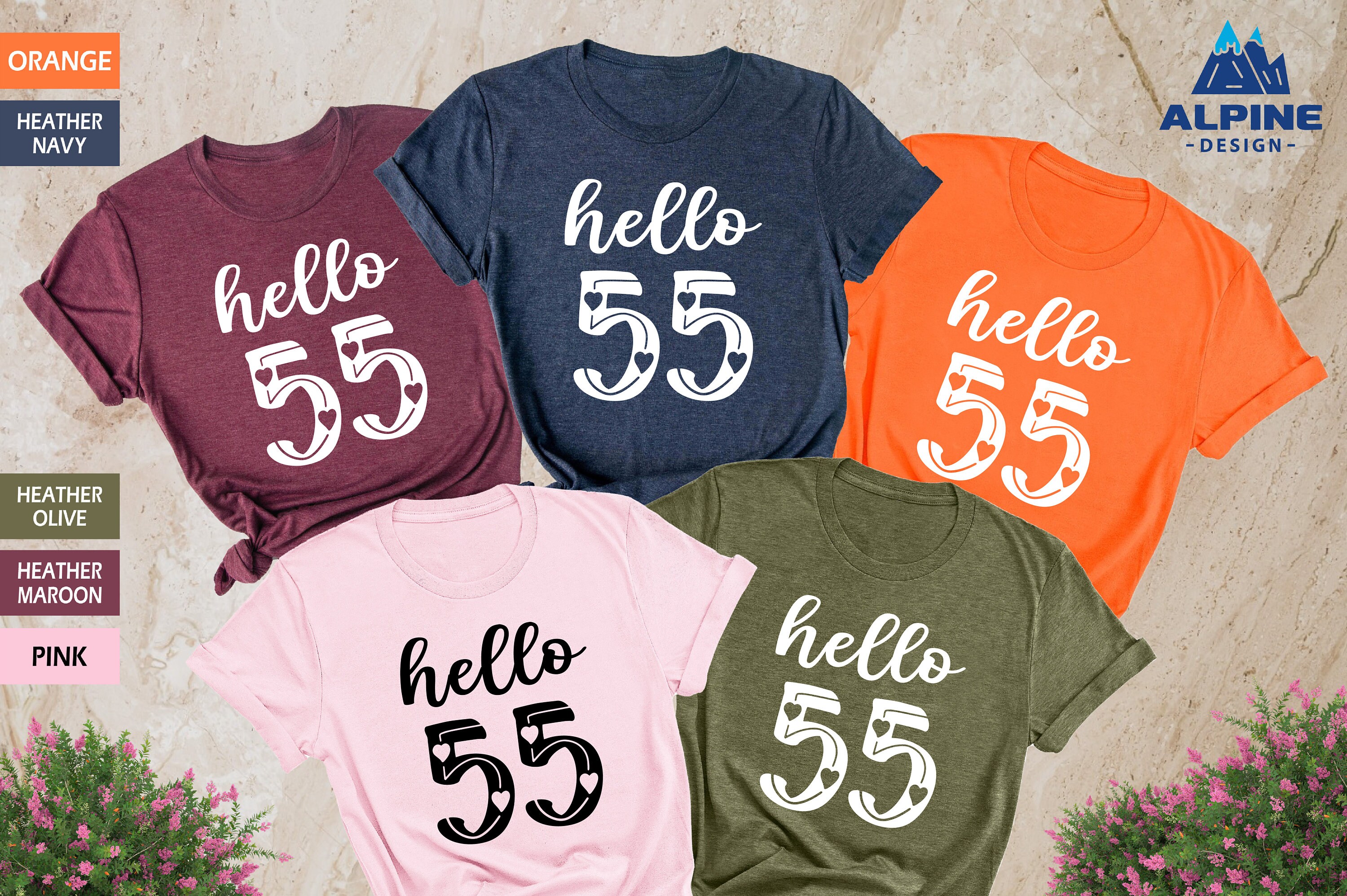 Hello 55 Shirt, 55 Birthday Women Shirt, 55th Birthday T-shirt, 55th ...