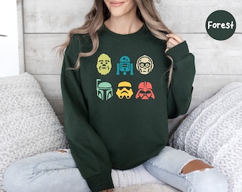 Star Wars Sweatshirt, Retro Star Wars, Gift For Men Women, Disney Tee, Star Wars Sweatshirt, Disney Family Vacation Gift,Star War Characters