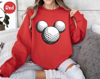 Mickey Golf Ball Sweatshirt, Mickey Head Sweatshirt, Disney Golfing Shirt, Golfing Shirt, Disney Sports Shirt, Gift For Her, Mickey Mouse
