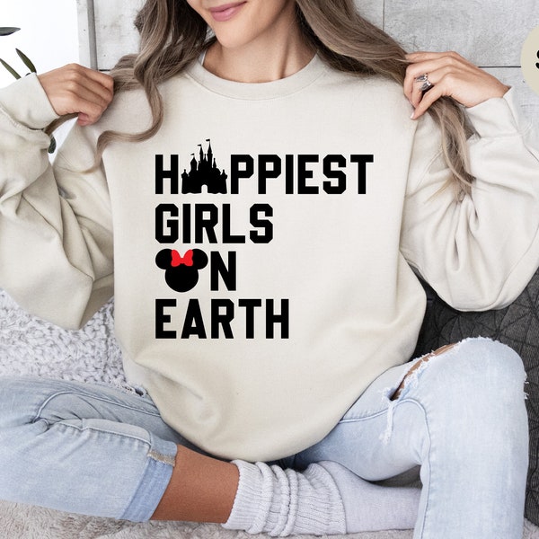 Sudadera de las chicas más felices de la Tierra, sudadera del Castillo de Disney, amigos de Disney, sudadera Besties de Disney, mejores amigos de Disney, regalos de Disney