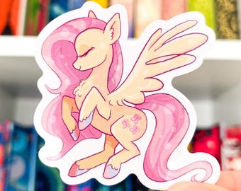 Pegatina de vinilo de Fluttershy – Mi pequeño poni Pegaso, troquelada brillante