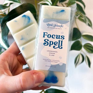 Focus Spell Wax Melt: Zitronengrass-Ingwer-Limette duftender Soja-Wachsriegel