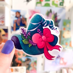 Magic Cute Witch Hat Bow Sticker | Vinyl Stickers for Kindle Laptop iPad - Cute Journal Sticker, Planner Sticker, Witchy Essential Sticker