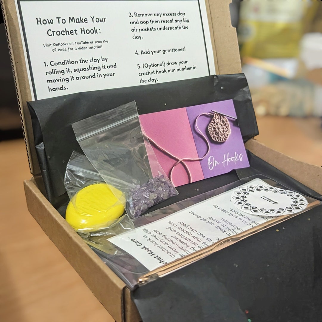 Make Your Own Crochet Hook Kit / Choose Gemstone and Clay Etsy