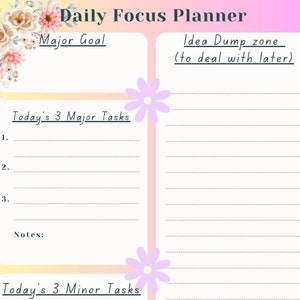 Daily Focus Planner DOWNLOADABLE