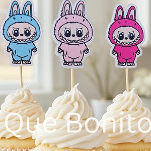Little Monster Cupcake toppers-Kawaii Monster cupcake toppers-Trendy cupcake toppers-Monster Theme birthday party decor-Dessert toppers