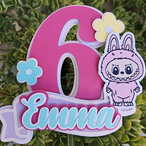 Little Monster Birthday Age Cake topper-Monster Birthday Cake topper-Cute Monster Name Age cake topper-Monster Cake Topper-Monster Topper