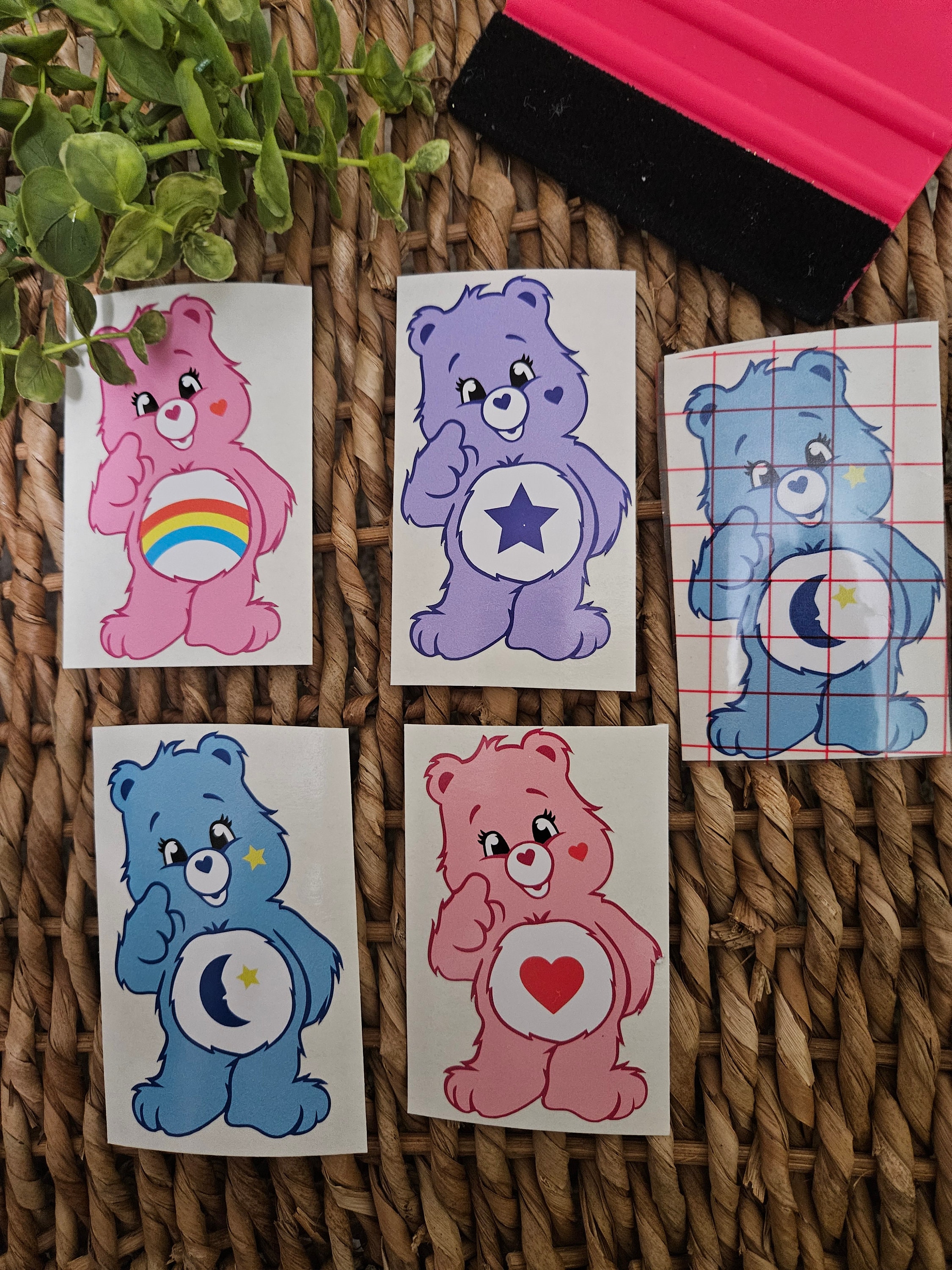 Care Bear Stickers, Customizable , 80s Retro Pack of 7 