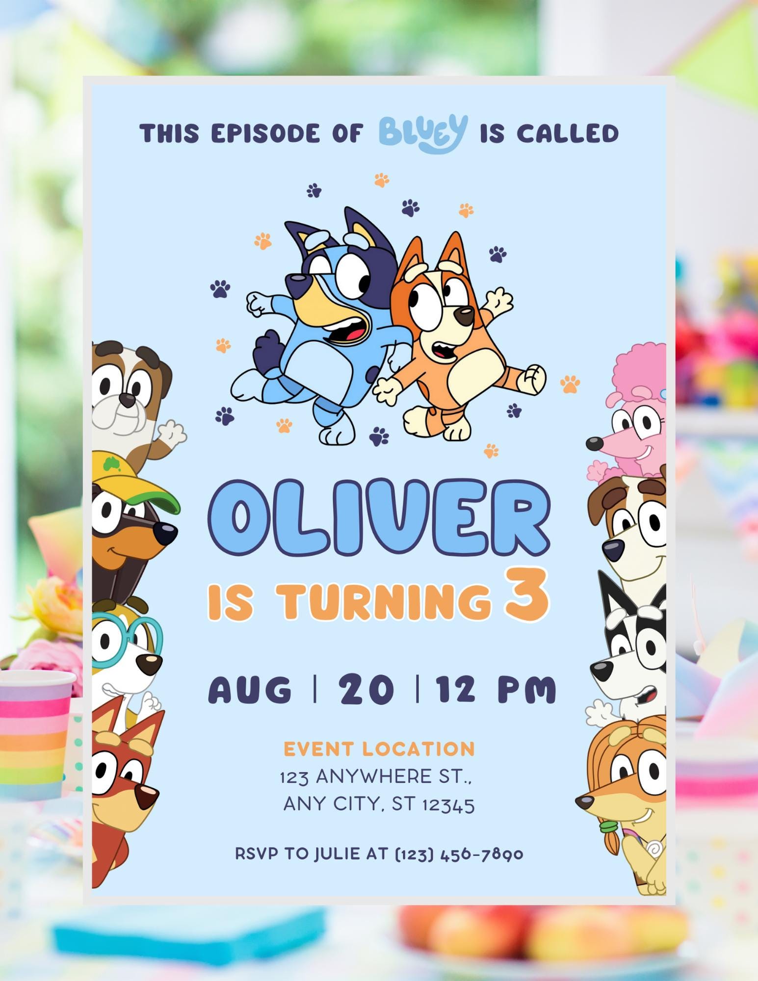 Bluey Boys Birthday Template (5x7)