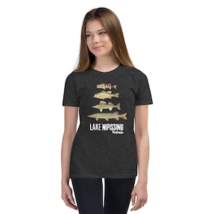 Fish of Lake Nipissing Ontario Youth Short Sleeve T-Shirt