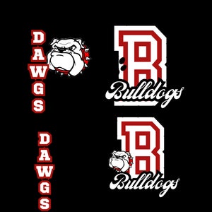 4 Bulldogs Dawgs Sports Themed PNG File Designs