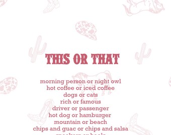 Rodeo Bachelorette Birthday Party Game