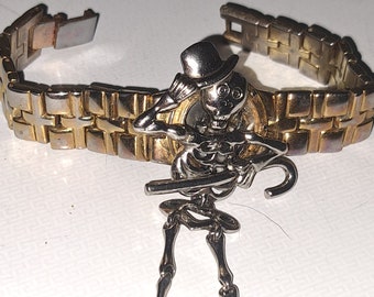 Sterling silver skeleton Bracelet with movable parts