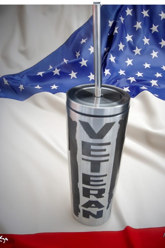 Custom Veteran Tumbler - Veteran Gift - US Military Gift - Military Tumbler - USA Navy Gift - Air Force Gift - Marine Gift - Military Cup