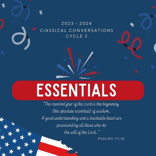 Classical Conversations Essentials Binder Cover 2023 - 2024