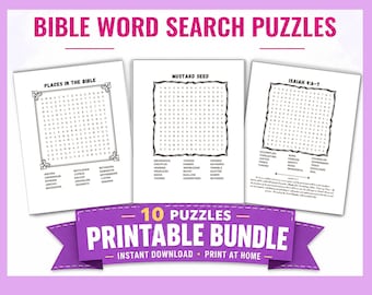 Bible Word Search Puzzles: Printable Activity for Teens & Adults (PDF)