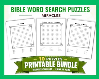 Bible Miracles Word Search Puzzles for Adults & Teens (Digital Download)