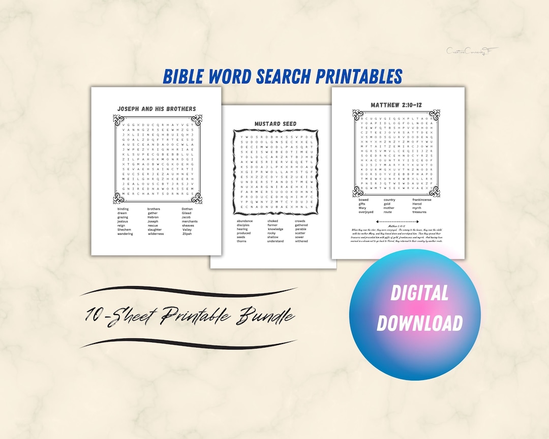 Printable Bible Word Search Designed for Teenagers to Adults | Word ...