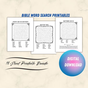 Printable Bible Word Search Designed for Teenagers to Adults | Word Search Puzzles | Find A Word Puzzles