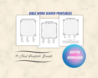 Bible Word Search Puzzles: Printable Activity for Teens & Adults (PDF)