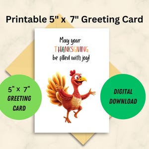 Thanksgiving Card| Printable Greeting Card | 5&quot;x7&quot; card
