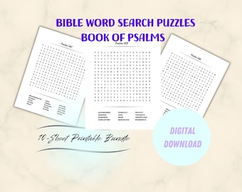 Book of Psalms Word Search Puzzles: Printable Bible Games (Digital Download)