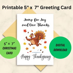 Printable Thanksgiving Card: Turkey Design (Digital Download)