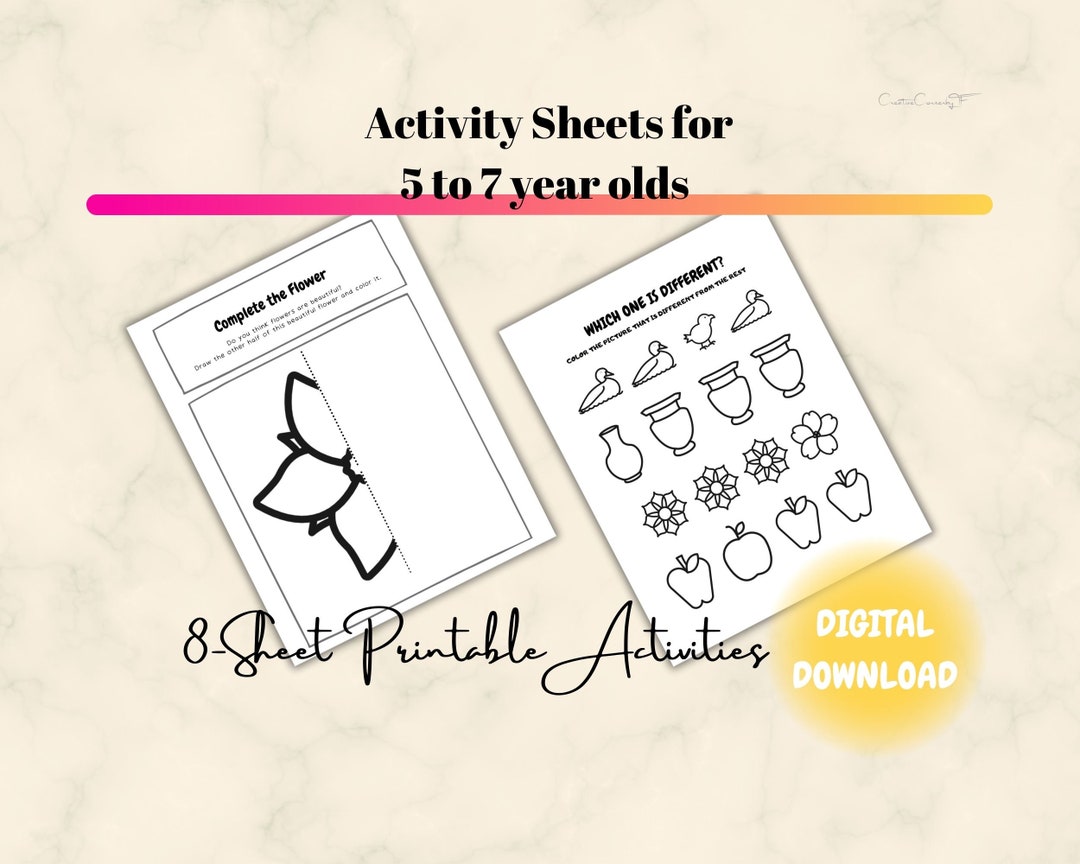 Printable Activity Sheets for Kids 5 to 7 Years | Kids Puzzles ...