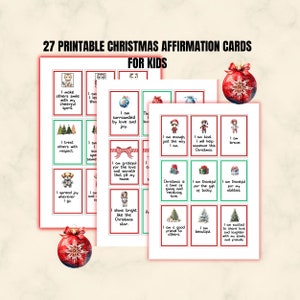 Positive Christmas Affirmation Cards for Kids | Affirmations for Kids |