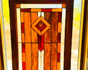 Prairie Style Stained Glass Window Panel