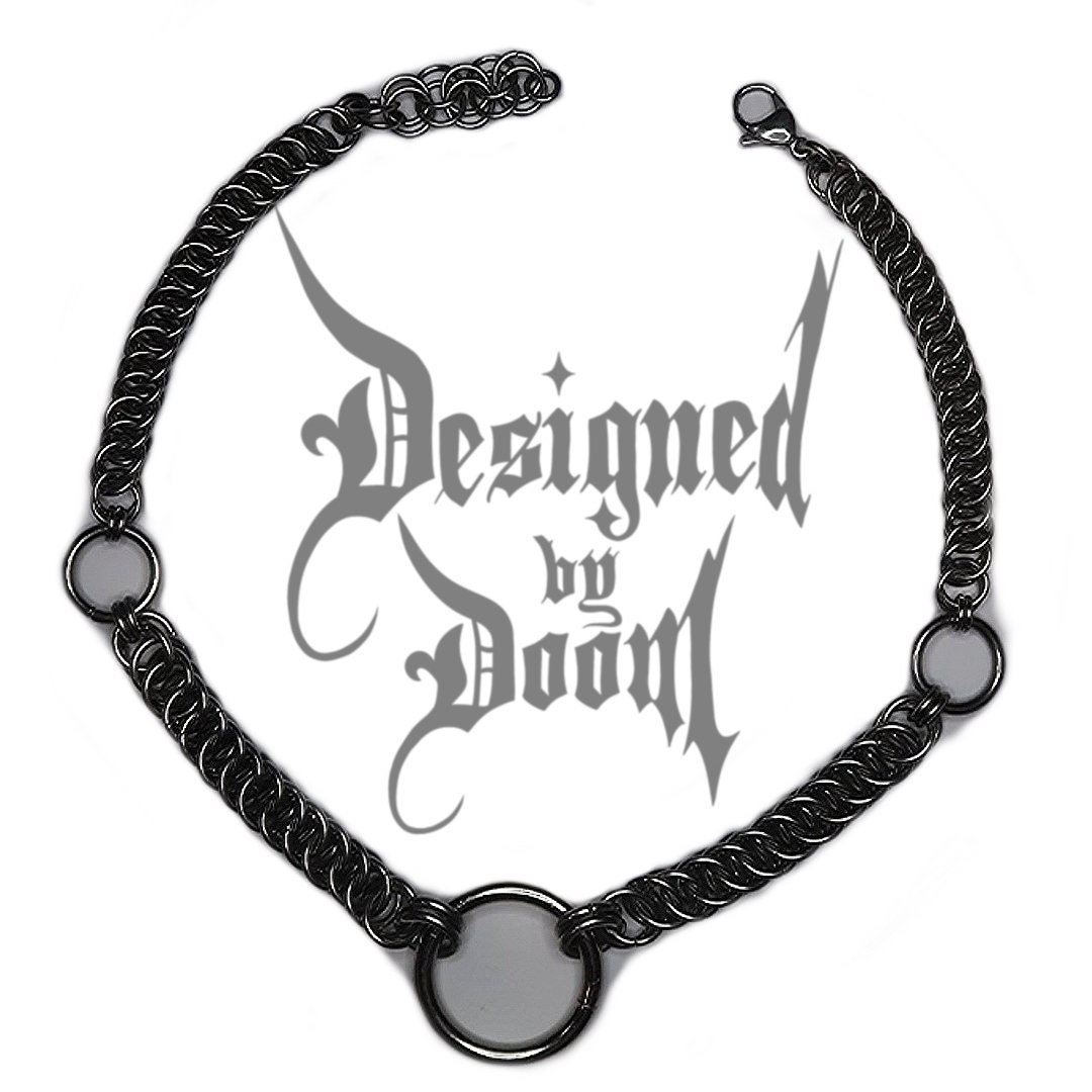 Voyd Staggered Triple Oring Necklace Etsy