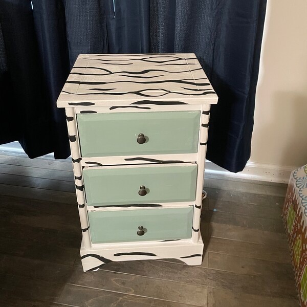 Hand painted nightstand with drawers