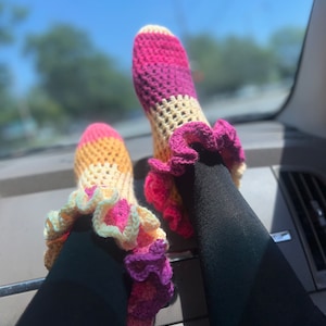 Crochet Ruffled Socks