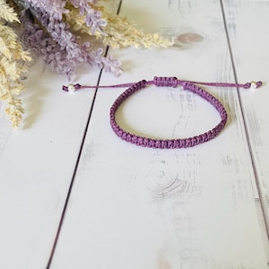 Amethyst Macrame Bracelet – Adjustable, Water Resistant, Silver Tone Beads