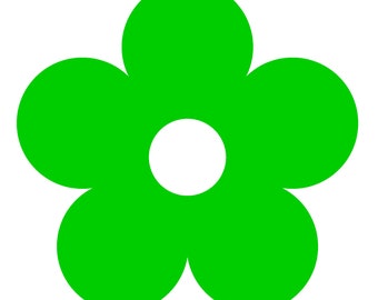 Minimalist Folded Greeting Card: Green Flower with envelope