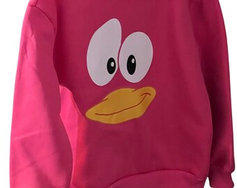 Crew Neck Sweatshirt: Eyes and Beak Motif