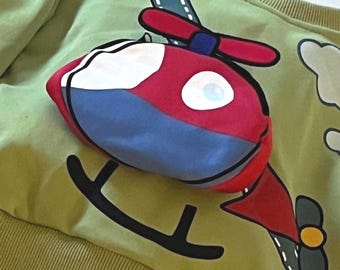 Sweatshirt: with Helicopter Pouch at front - Bright Motif