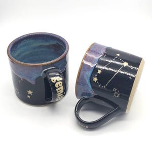 Gemini Zodiac Mug, Handmade and Handcarved, Astrological Sign