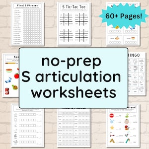 No-prep Speech Therapy Articulation Workbook for /S/