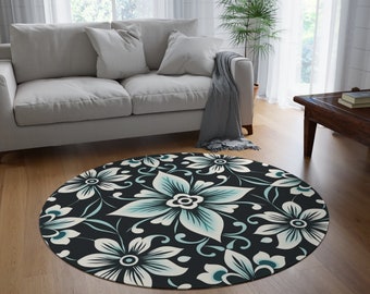 Green Floral Pattern  Rug