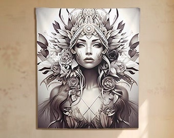 Native Tribal Ethnic Goddess Tapestry - Home Decor, Wall Decor, Dorm Decor, Boho Wall Hanging Backdrop Tapestries #1
